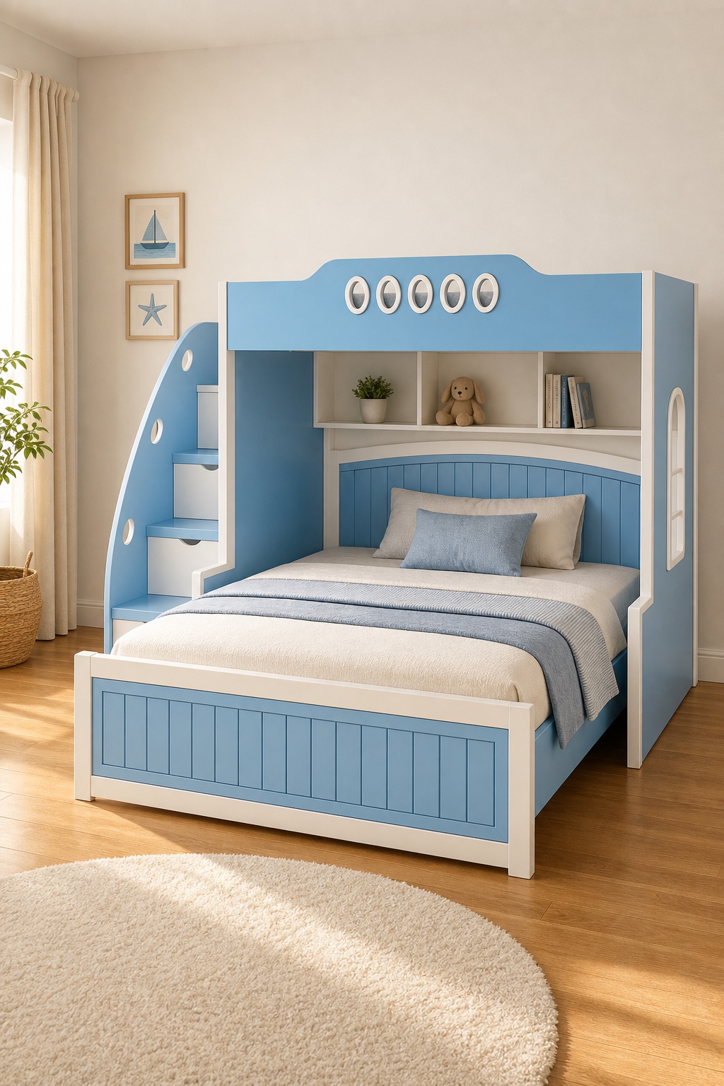 Space-Saving Queen & Single Bunk Bed